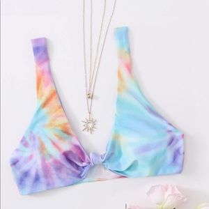 Tie Dye Knot High Leg Bikini Swimsuit